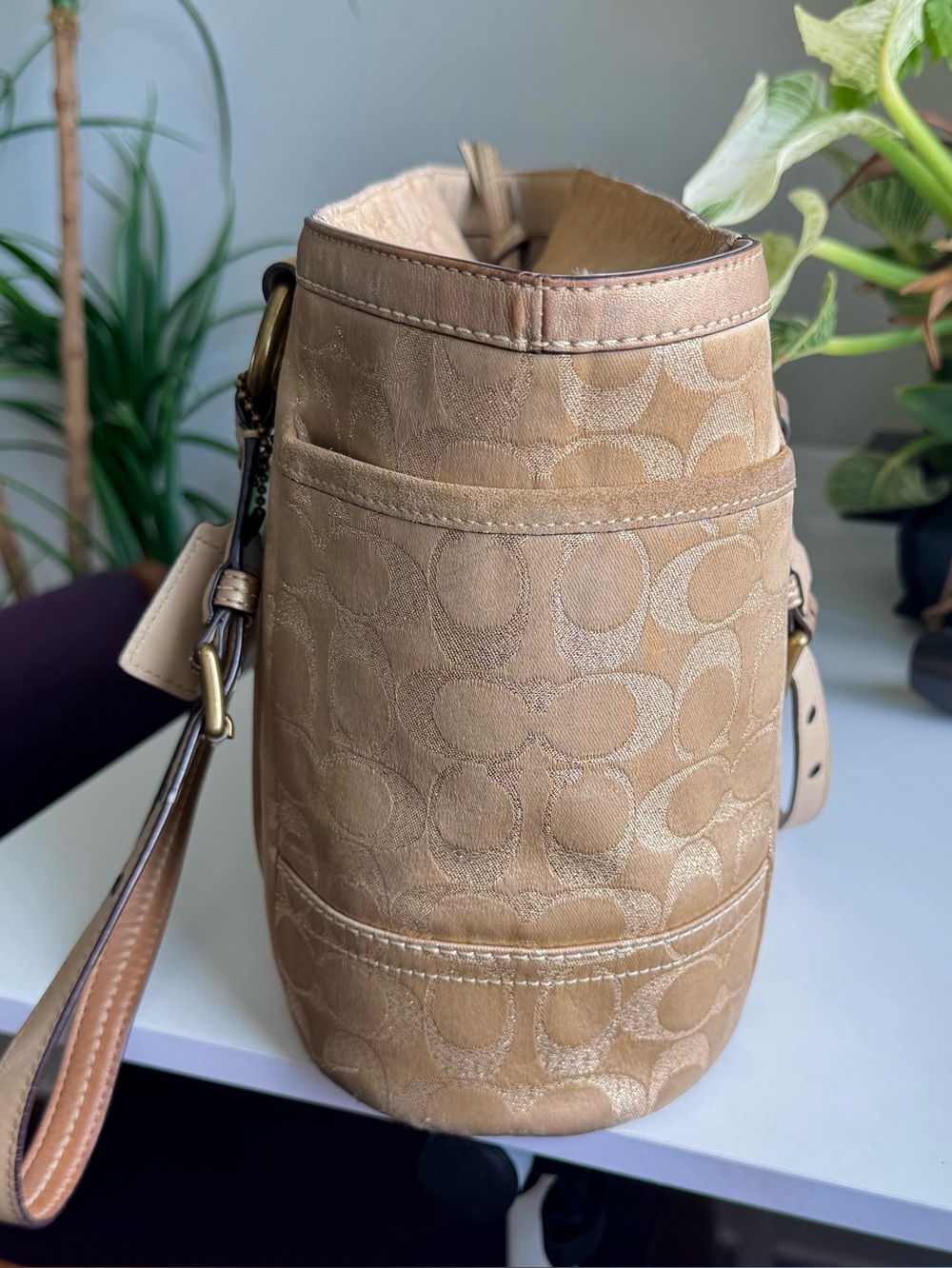 Coach Signature Gold Tote with Studded Straps
#60867-F12853 - Picture 10 of 16